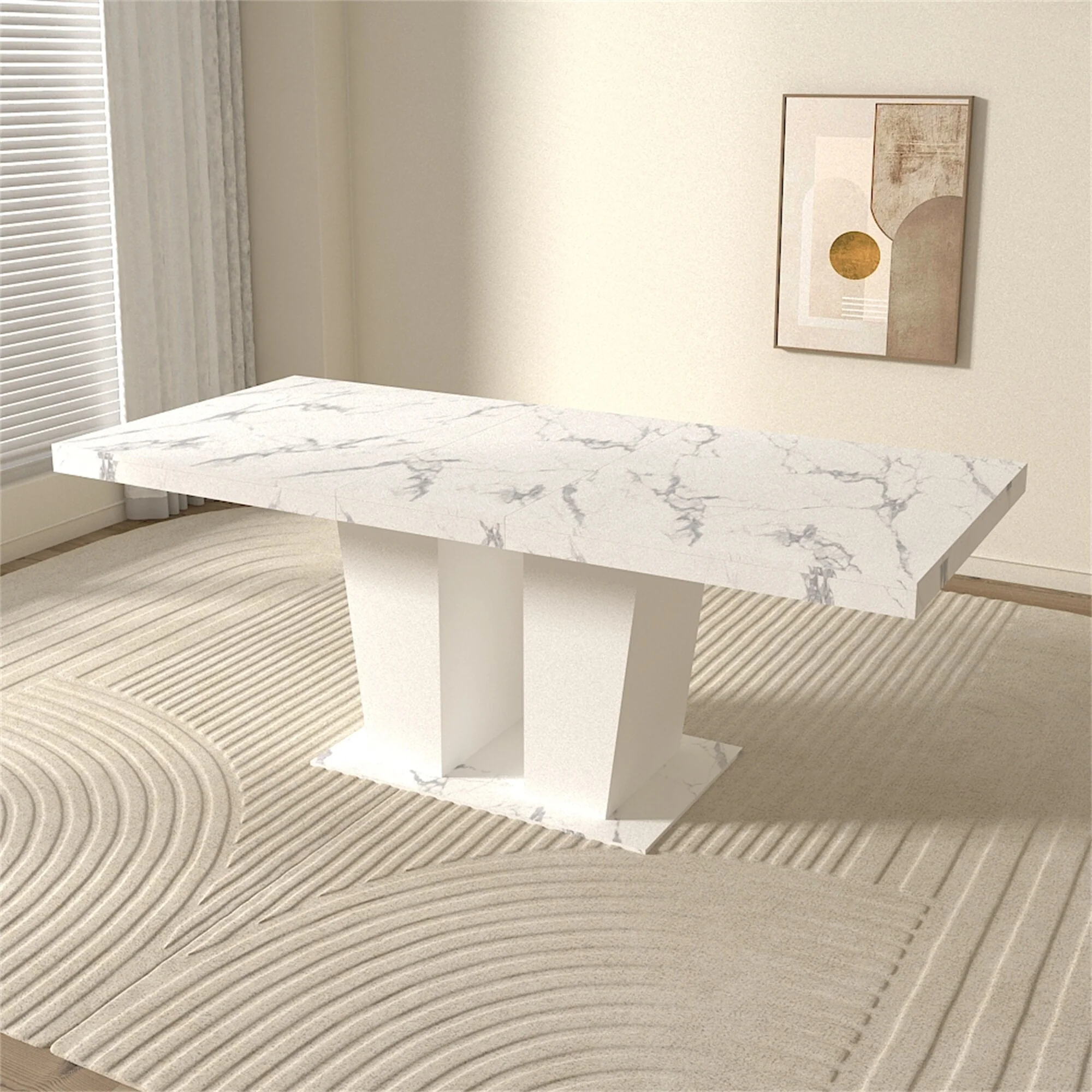 Modern Extendable Dining Table for 6-10