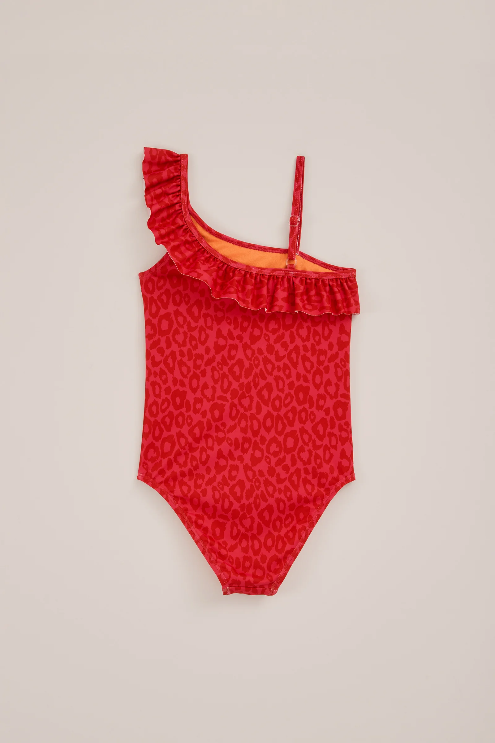 Meisjes badpak met luipaardprint en ruches