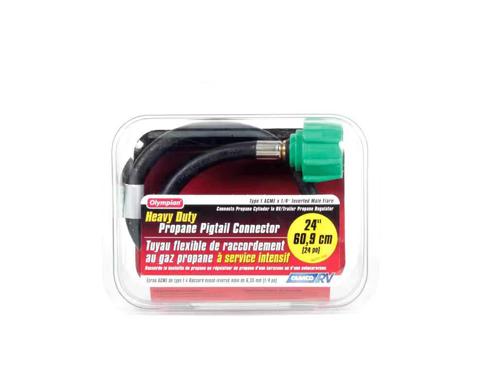 CAMCO Heavy-Duty Propane RV Pigtail Hose Connector, 24-in