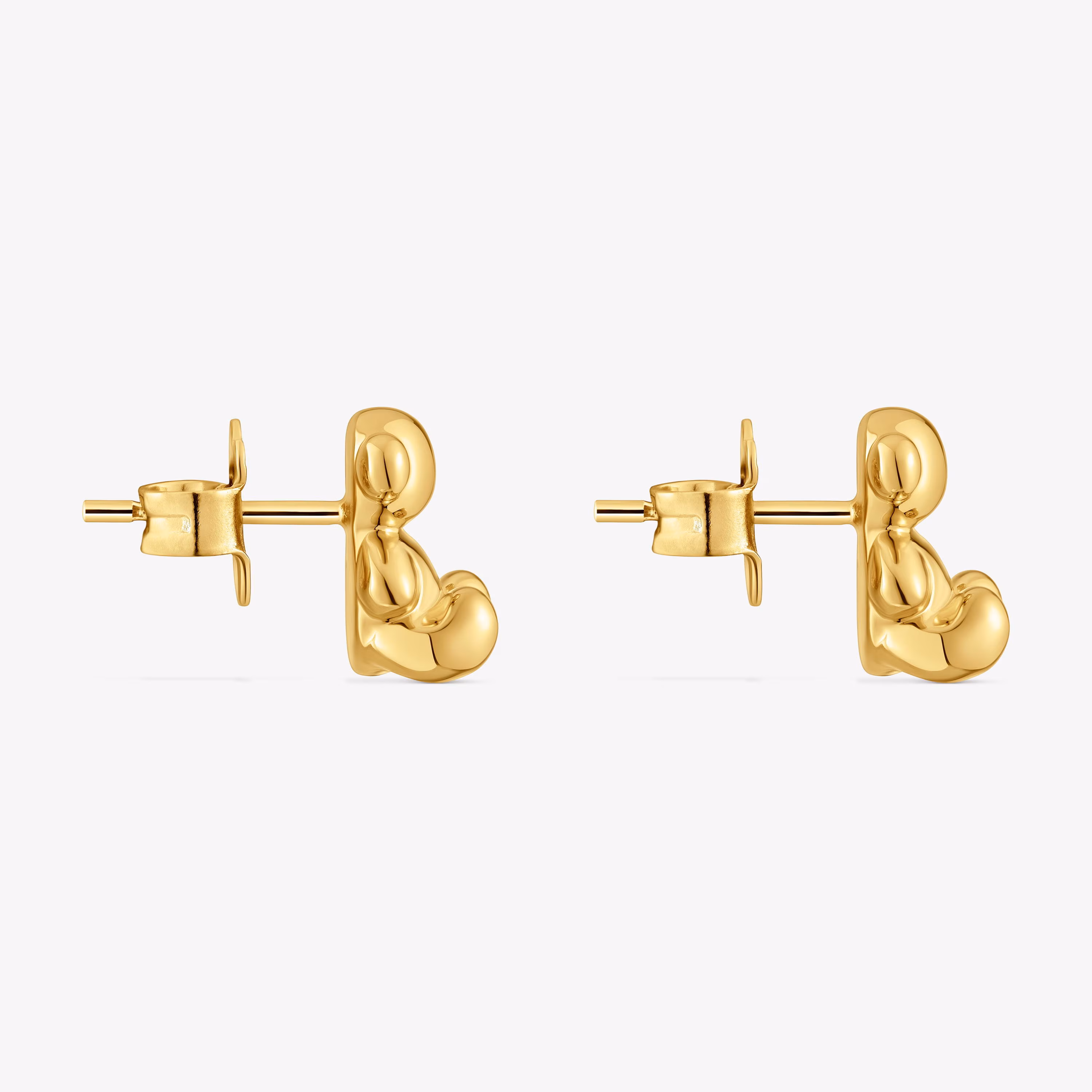 Pendientes oso con baño de oro 18 kt sobre plata 10 mm Bold Bear