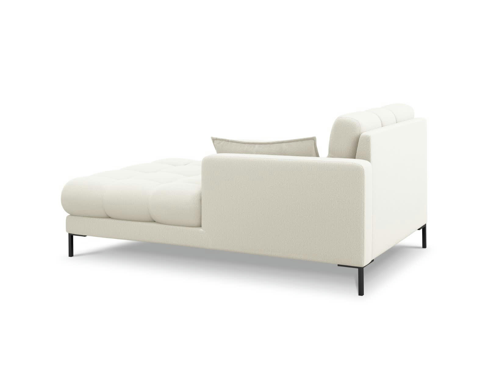 MAMAIA - Méridienne droite 1 place en tissu structurel beige clair