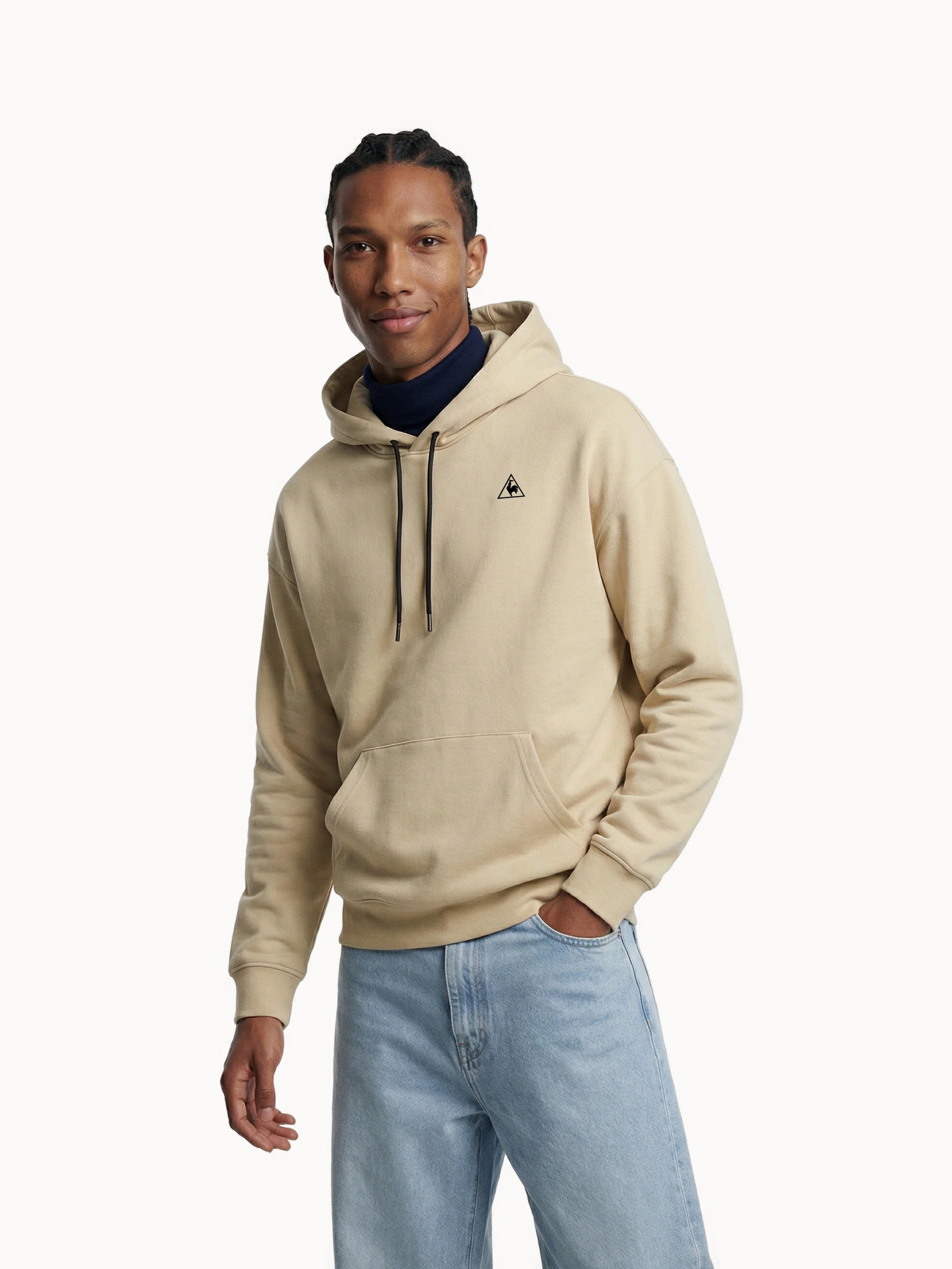 Sweat à capuche relax double face et logo triangle