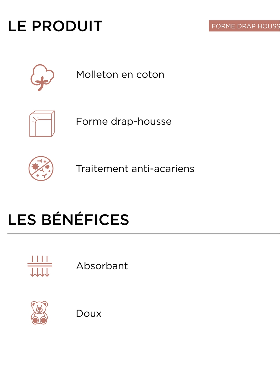 PROTÈGE-MATELAS EN COTON DOUBLE FACEBLANC