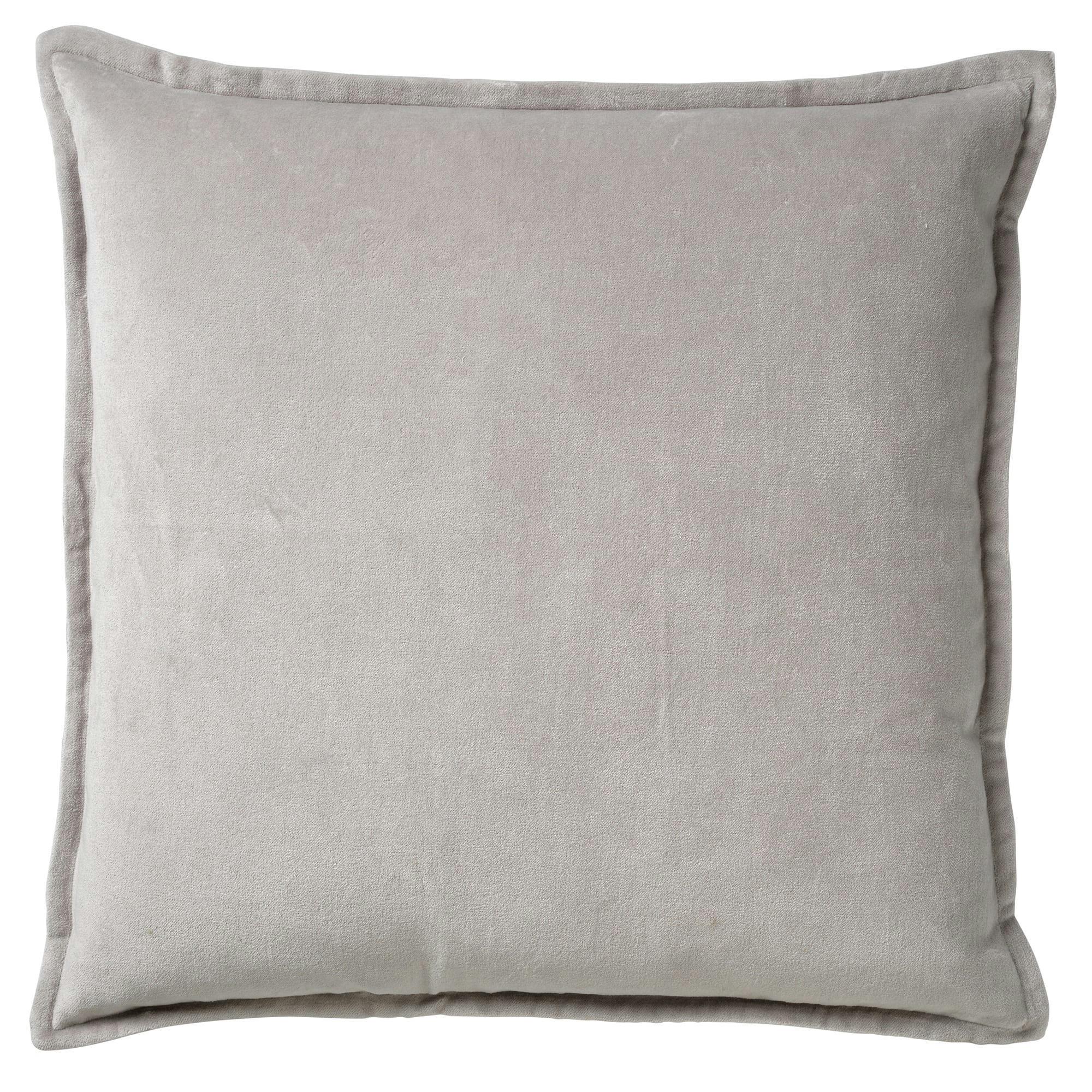 CAITH - Coussin - gris en velours 50x50 cm uni