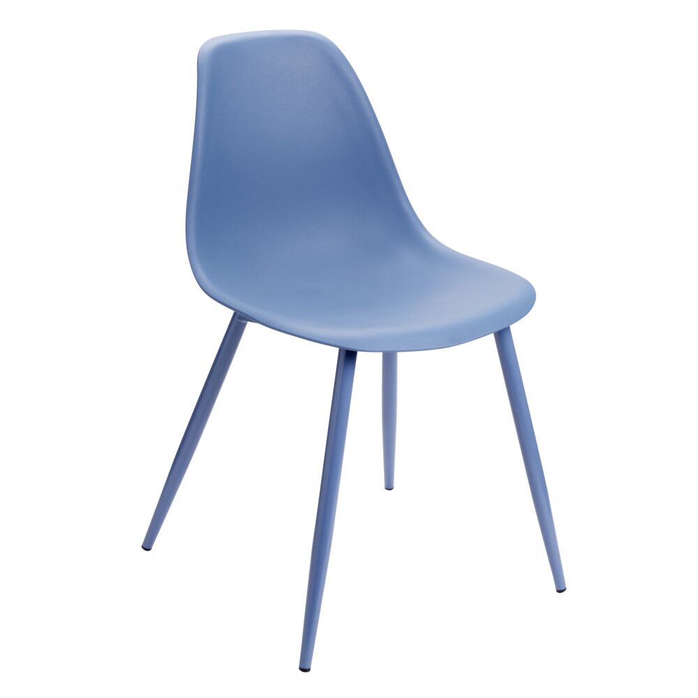 Chaise First métal et plastique bleu 42,5x50xH78,5cm