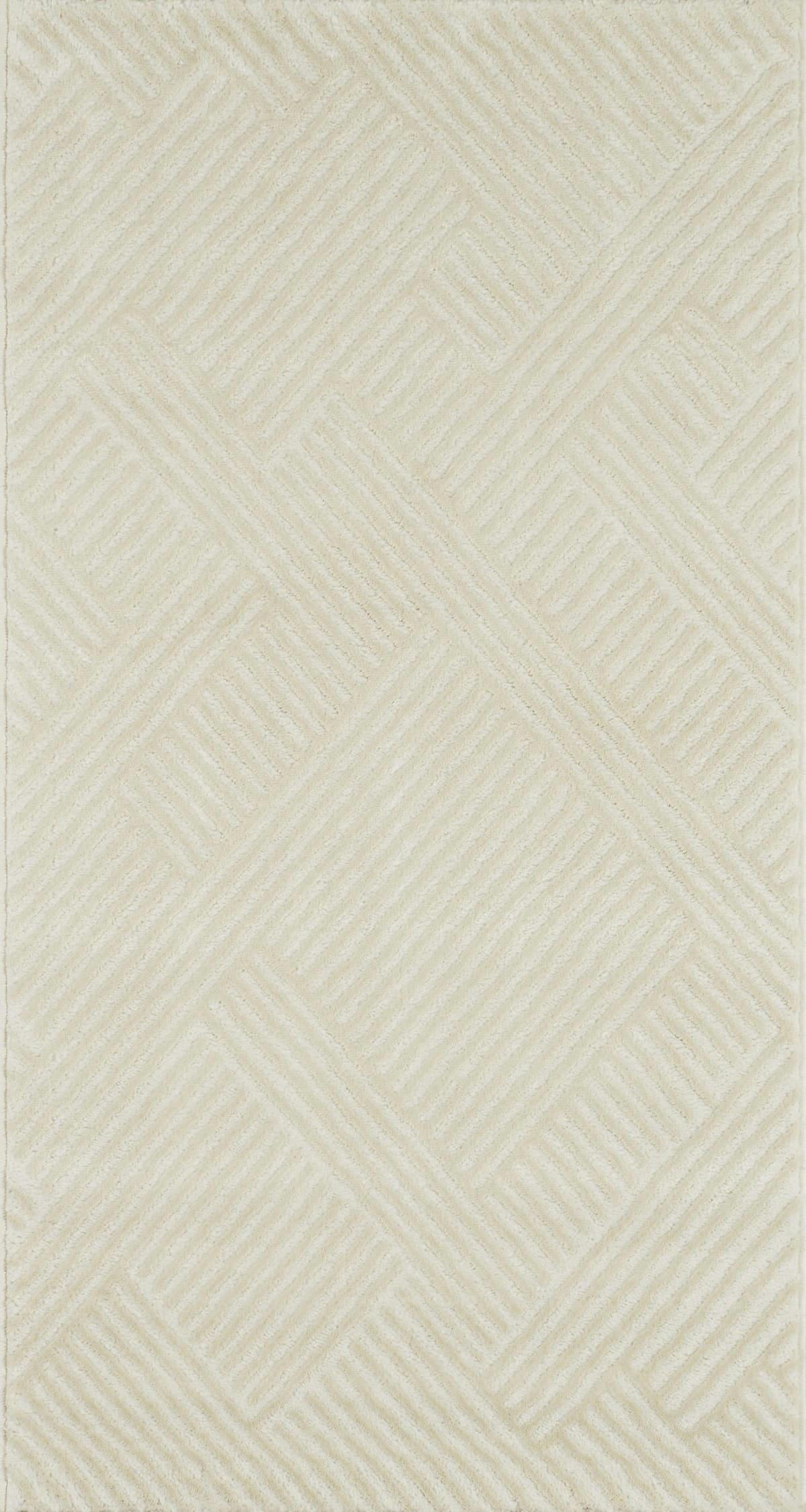 BIANCA - Tapis crème motif géométrique - 80x150