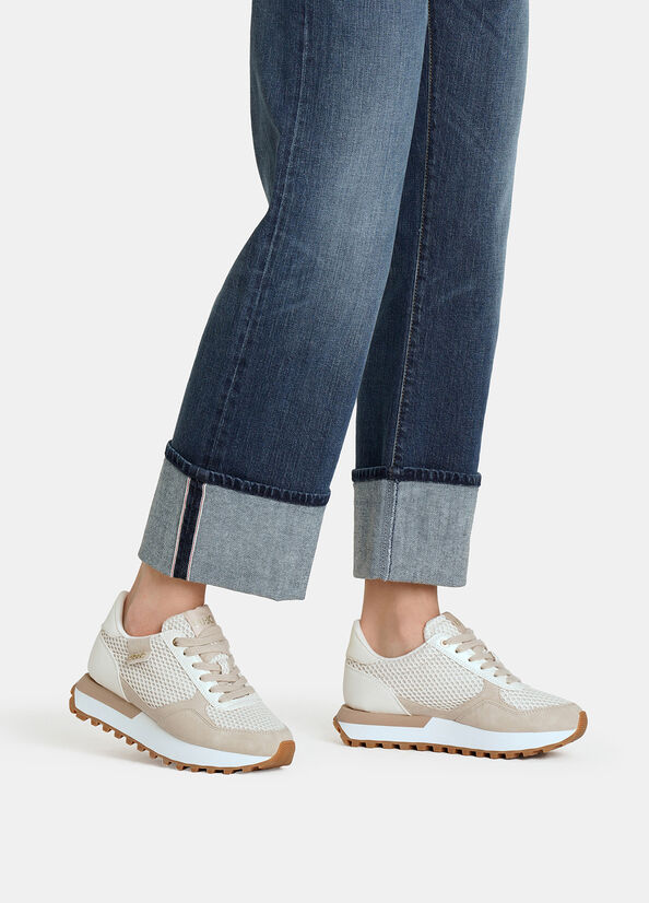 Sneakers in glitter mesh