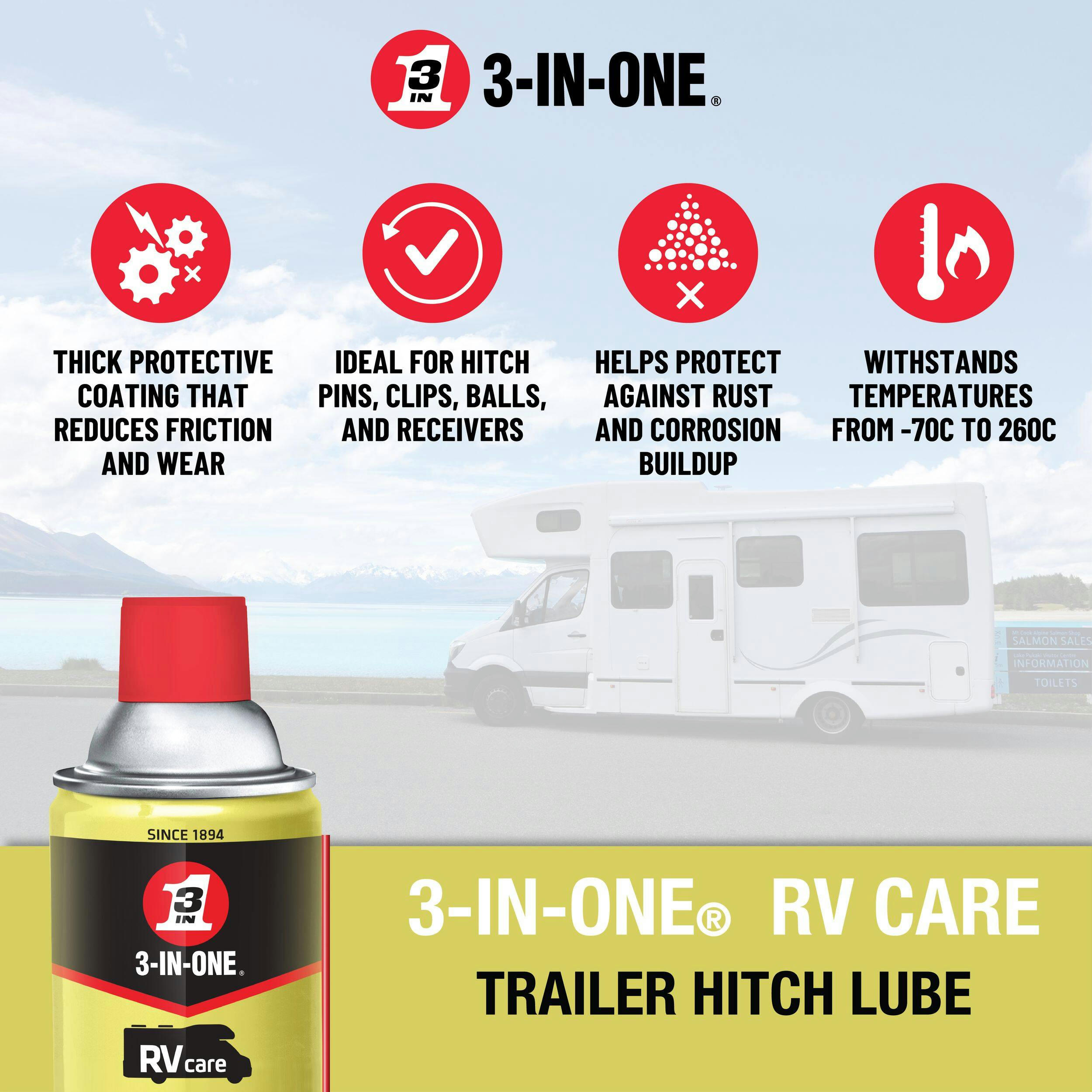 WD-40 RVcare 3-in-1 RV Trailer Hitch Lube, 283-g