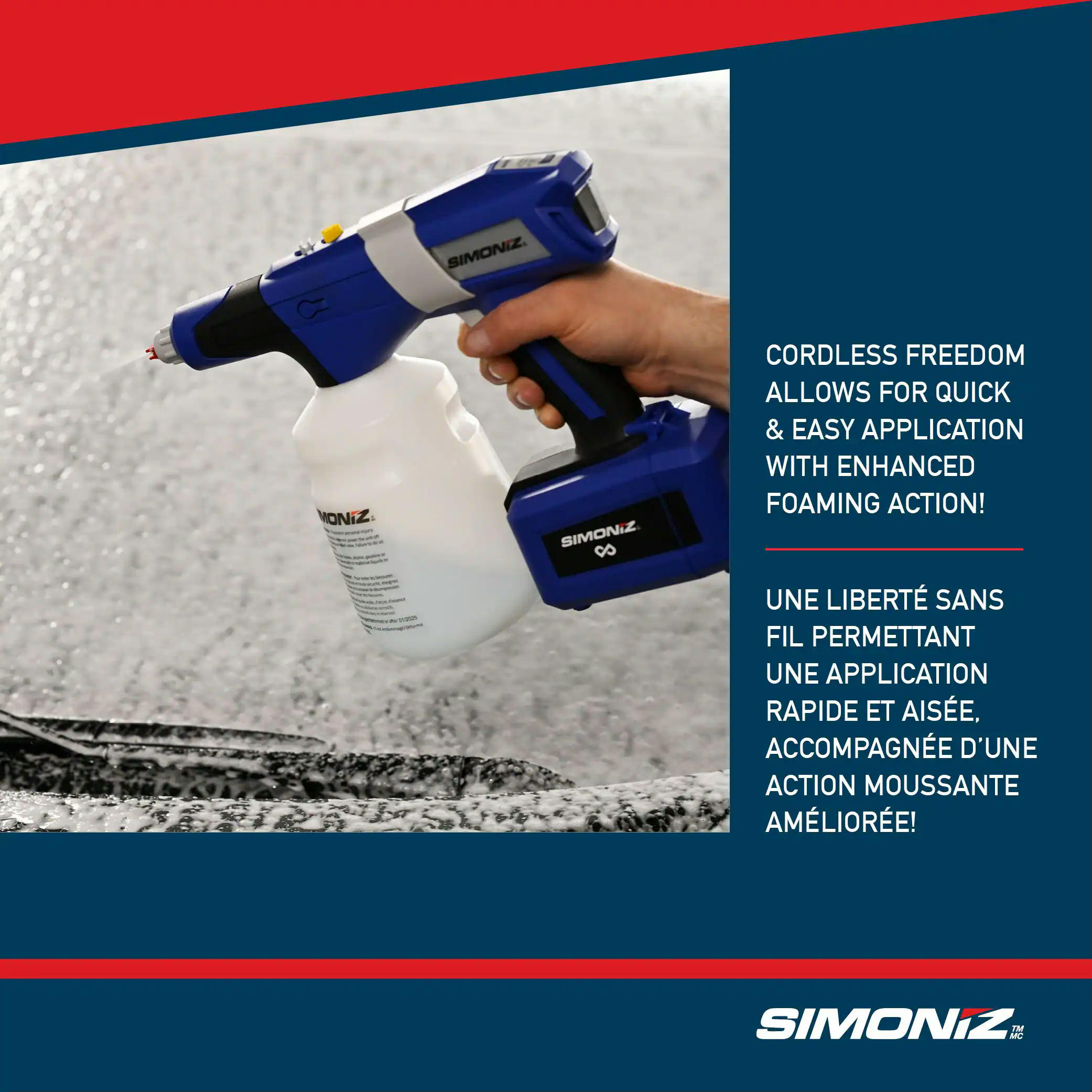 SIMONIZ Cordless Foam Gun, Tool Only, PWR POD Compatible