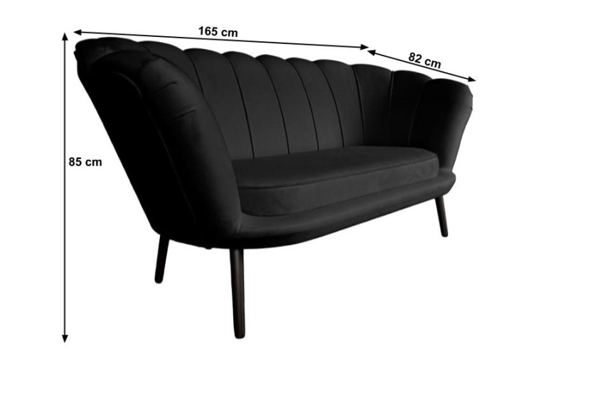 Sofa muszelka czarna