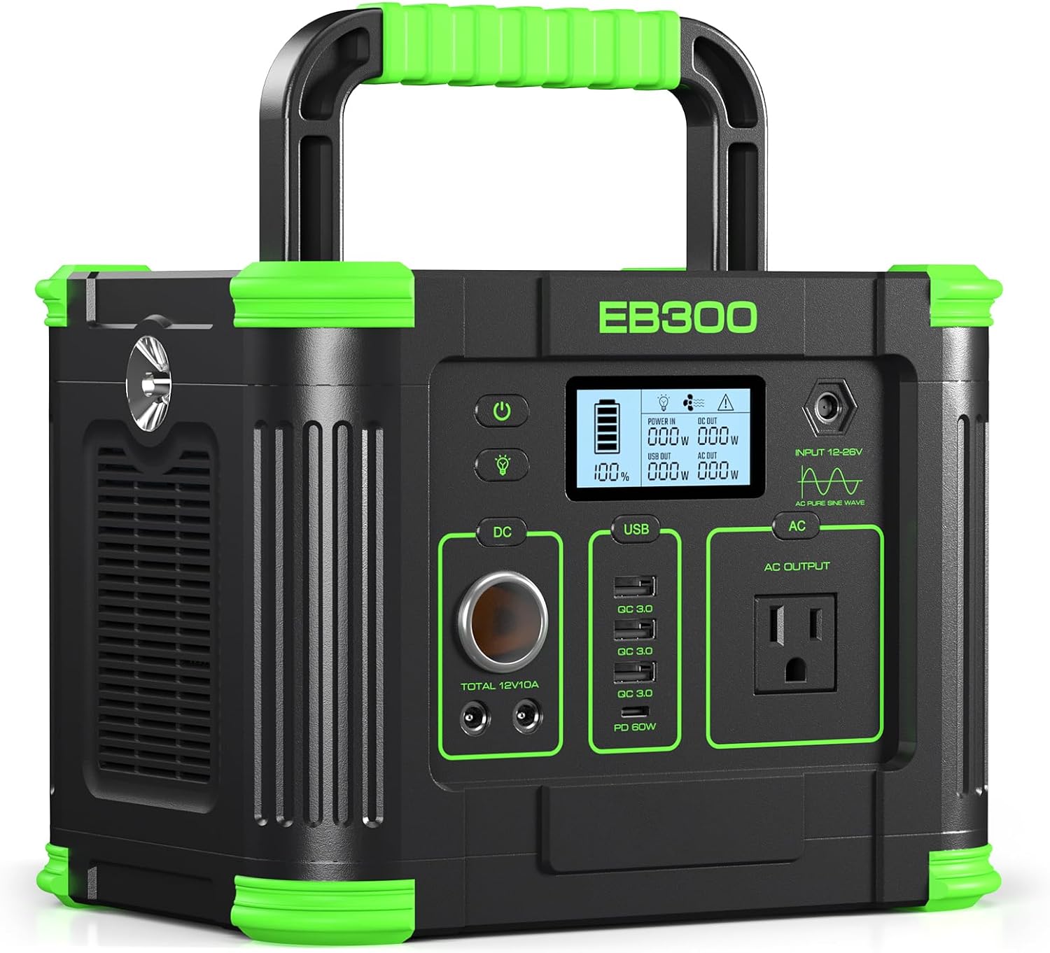 Portable Power Station 330W  288.6Wh Solar Generator with 60W USB-C PD Output  110V Pure Sine Wave AC Outlet  5W Wireless Charging  330W Backup Lithium Battery for Outdoor Camping Travel Hunting Home