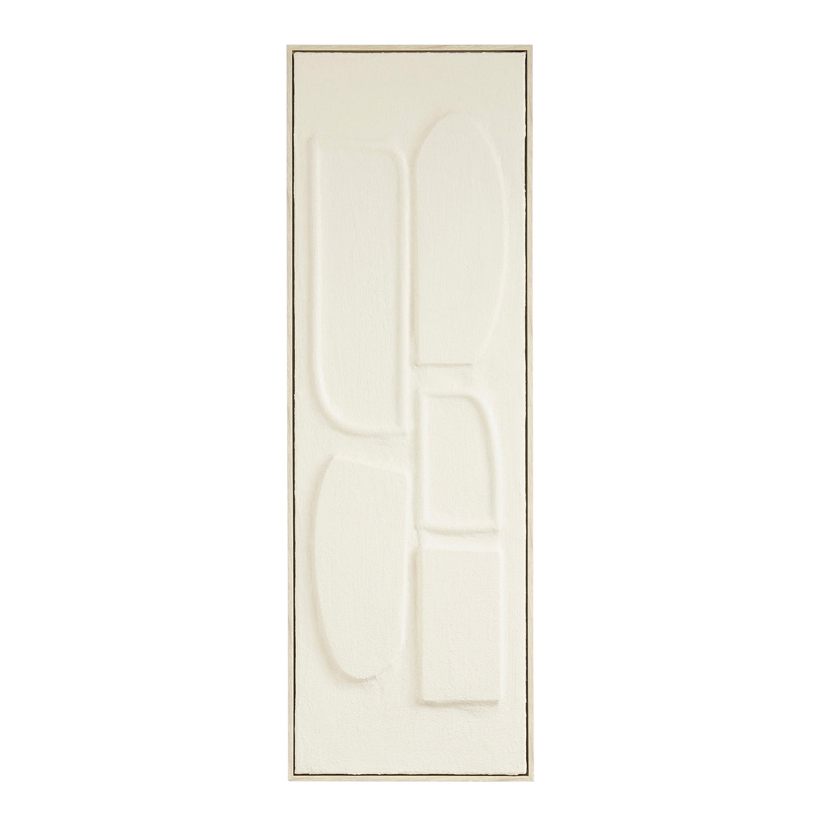 Mica Decorations Wanddecoratie - Wandpaneel Abstracte Kunst 90 x 30 x 3 cm - Woondecoratie voor Woonkamer of Slaapkamer - Off-white