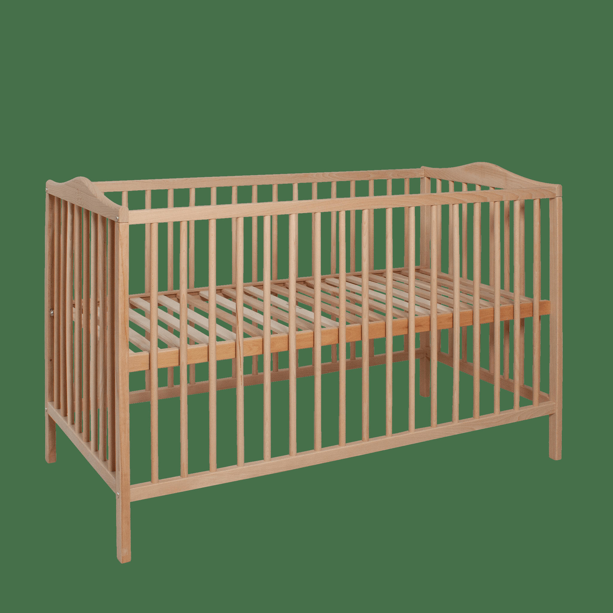 - Lit à barreaux en bois naturel 60x120 cm