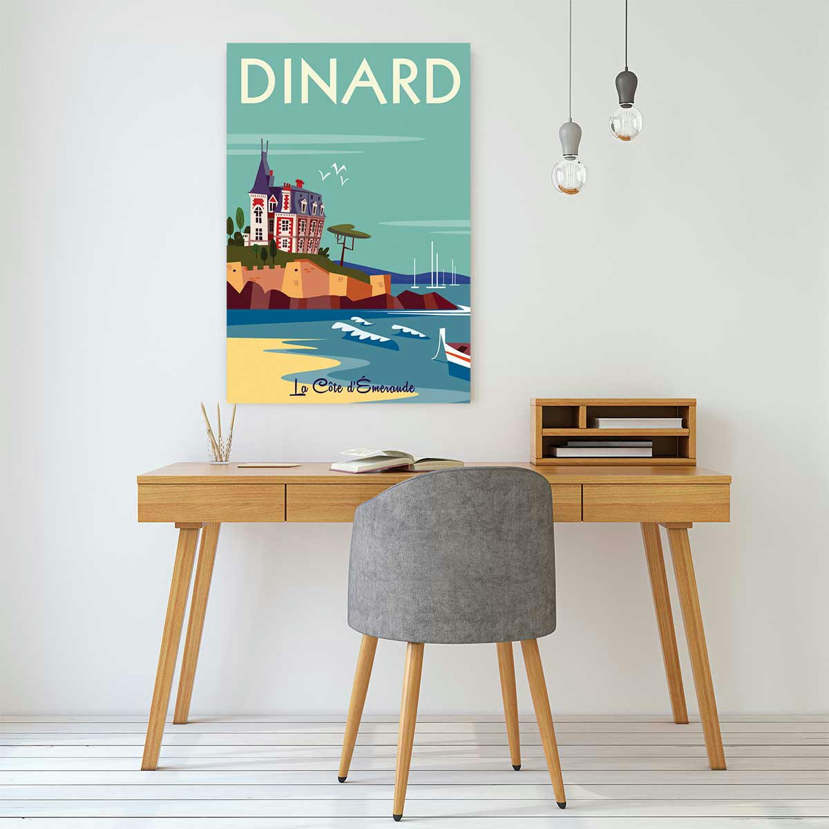 - Tableau voyage à dinard imprimé sur toile 40x60cm
