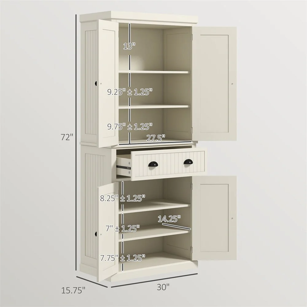 72 Kitchen Pantry Cabinet,Freestanding Tall Storage Cabinet