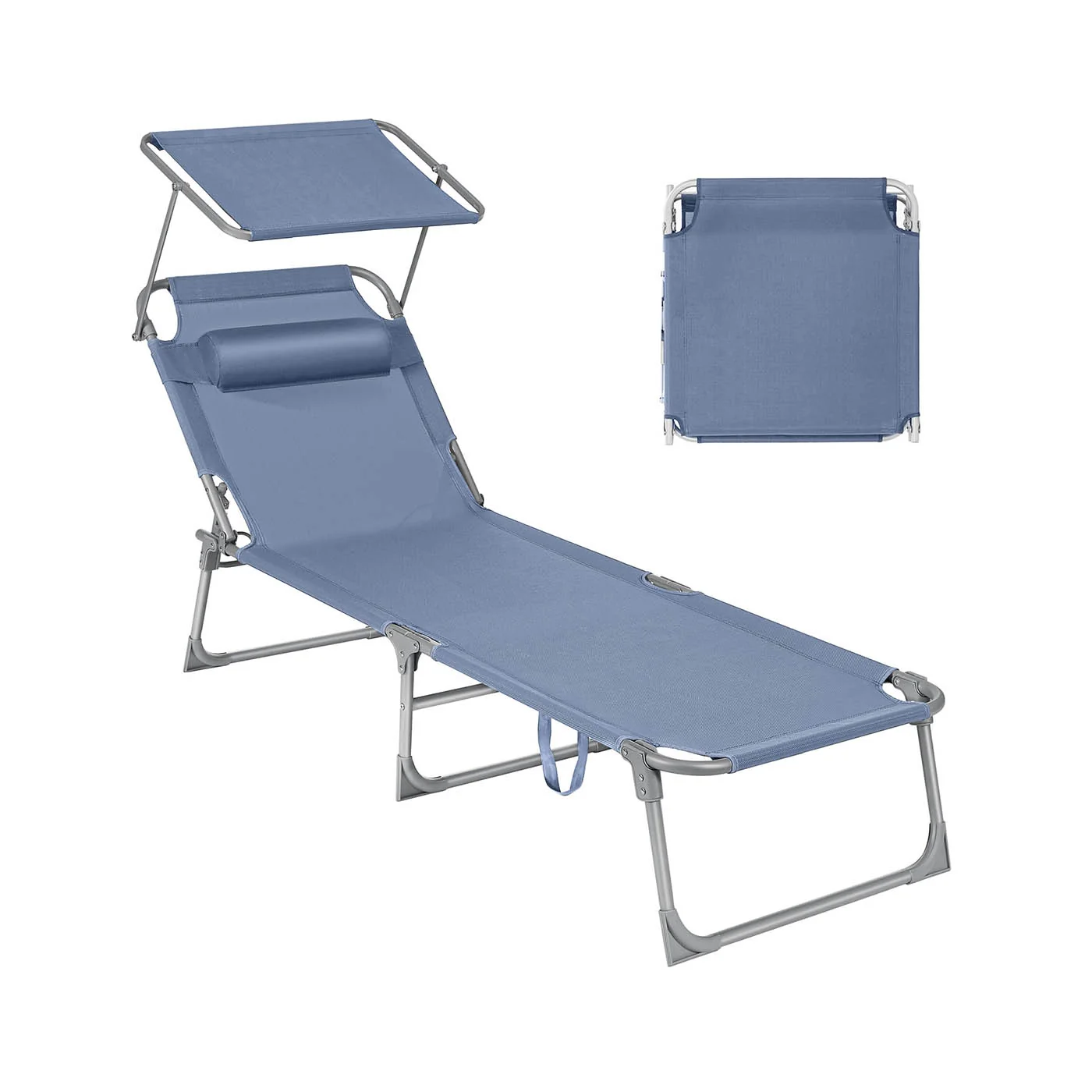 Chaise longue pliable avec dossier