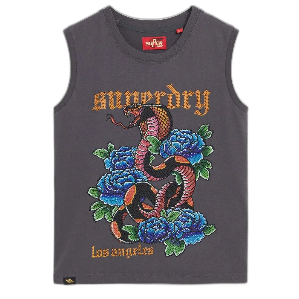 Superdry Tattoo Rhinestone Tank sleeveless T-shirt