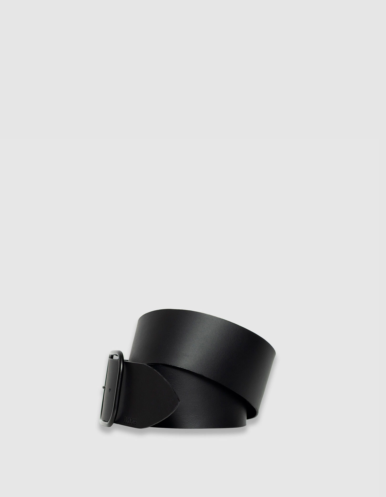 Ceinture large noire cuir boucle noire Femme