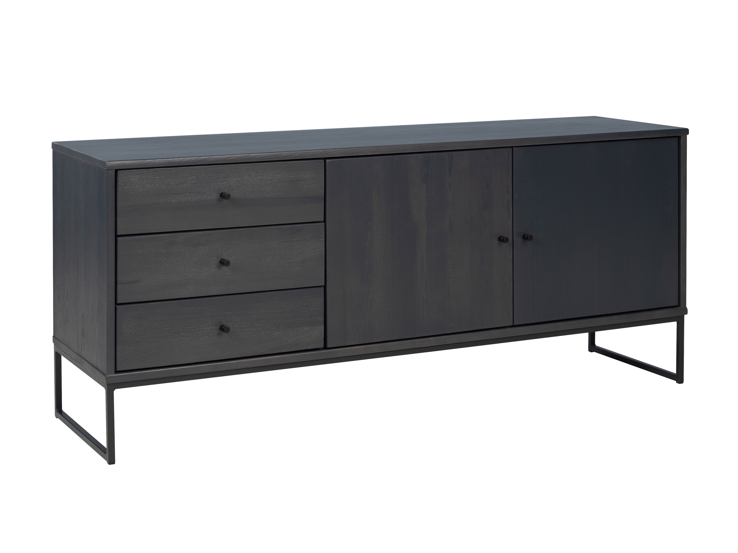 Komoda II drewno i metal MEGAN LOFT, kolor antracyt