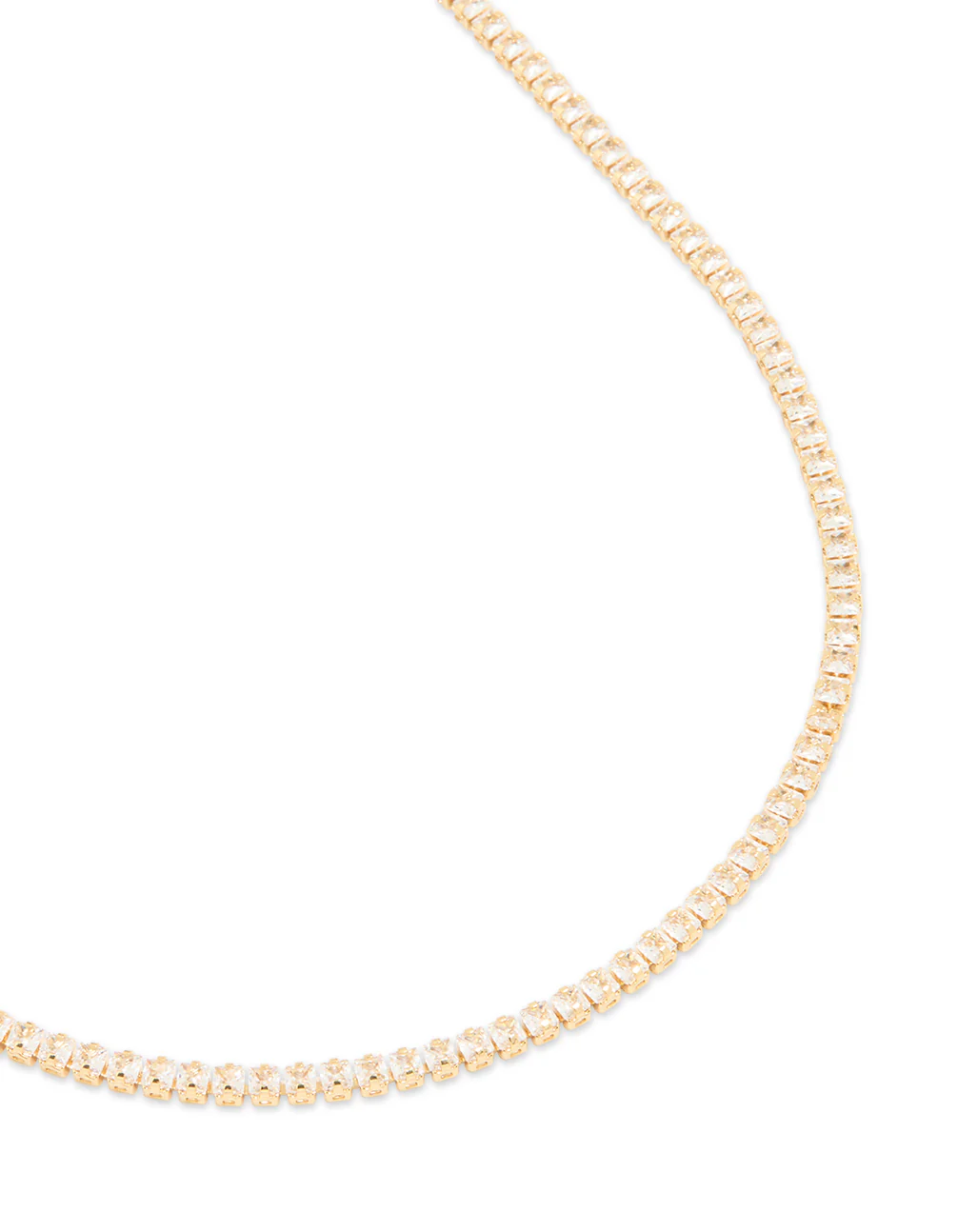 Gold Plated Cubic Zirconia Classic Tennis Necklace