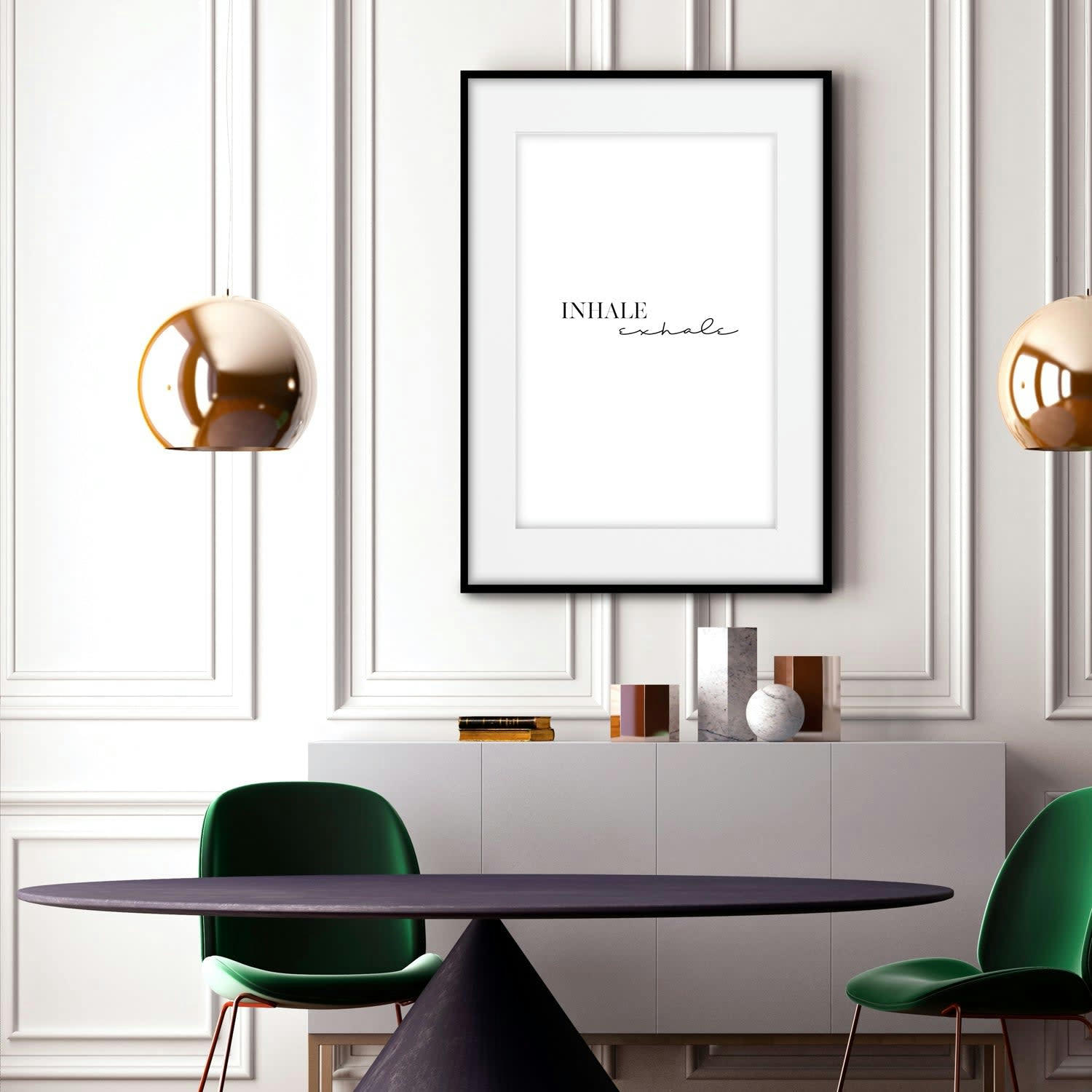 TEXTO - Affiche avec cadre noir - Inspirez Expirez - 50x70
