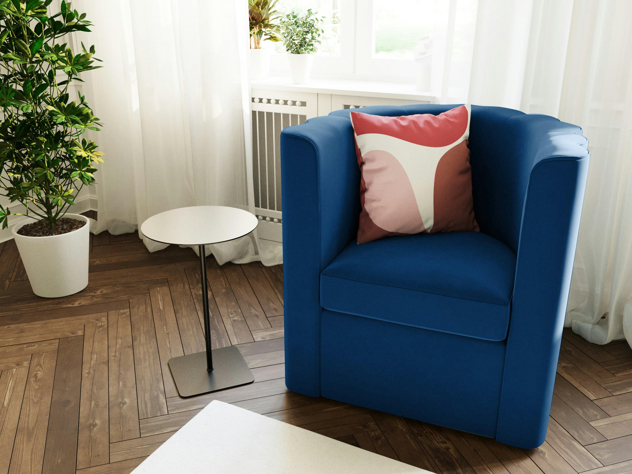 NAIROBI - Table d'appoint ronde en métal noir