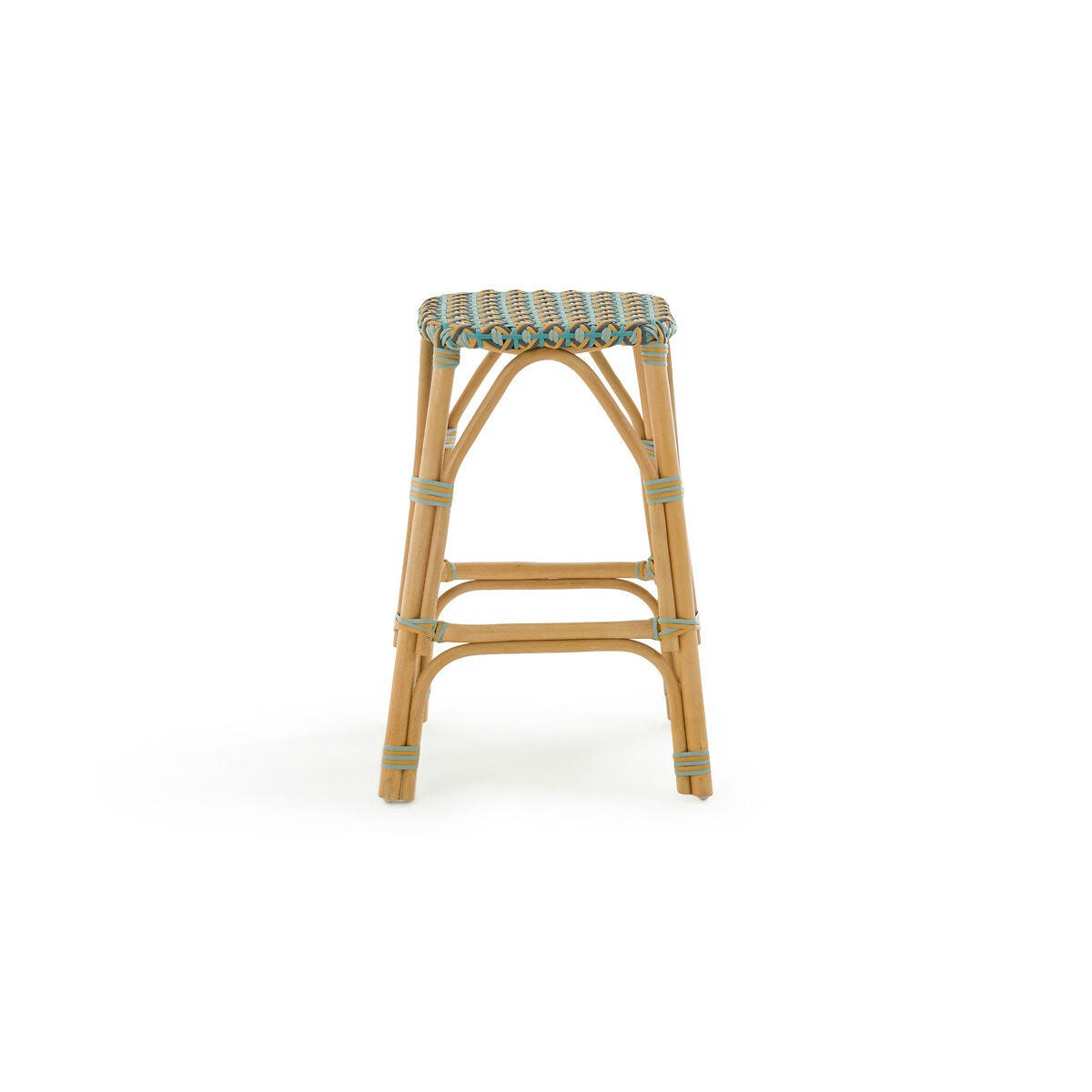 Tabouret de bar tressé et rotin H66 cm, Musette