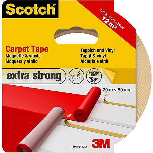 3M 42022050 Ruban adhésif double-face pour tapis Scotch blanc 50 mm x 20 m