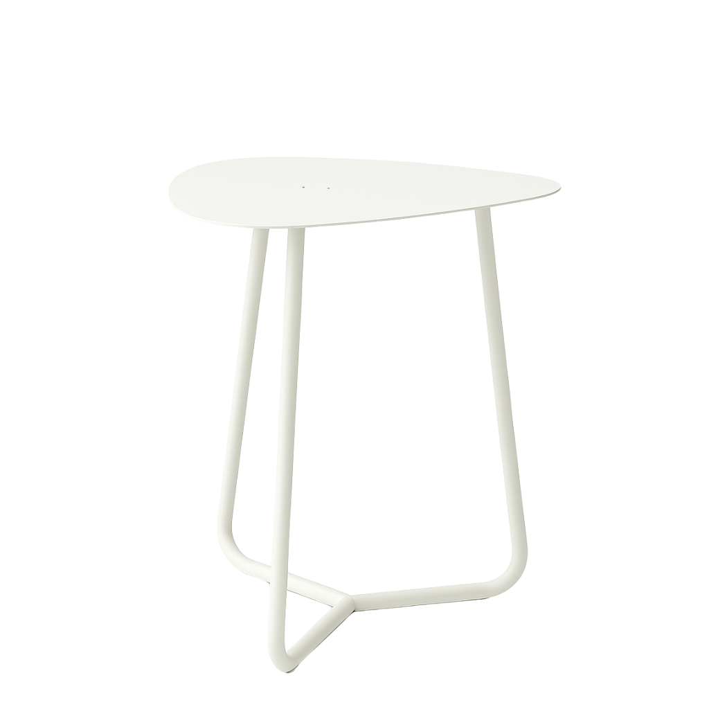 Stolik Kawowy Metalowy, Design, Biały TRÓJKĄT