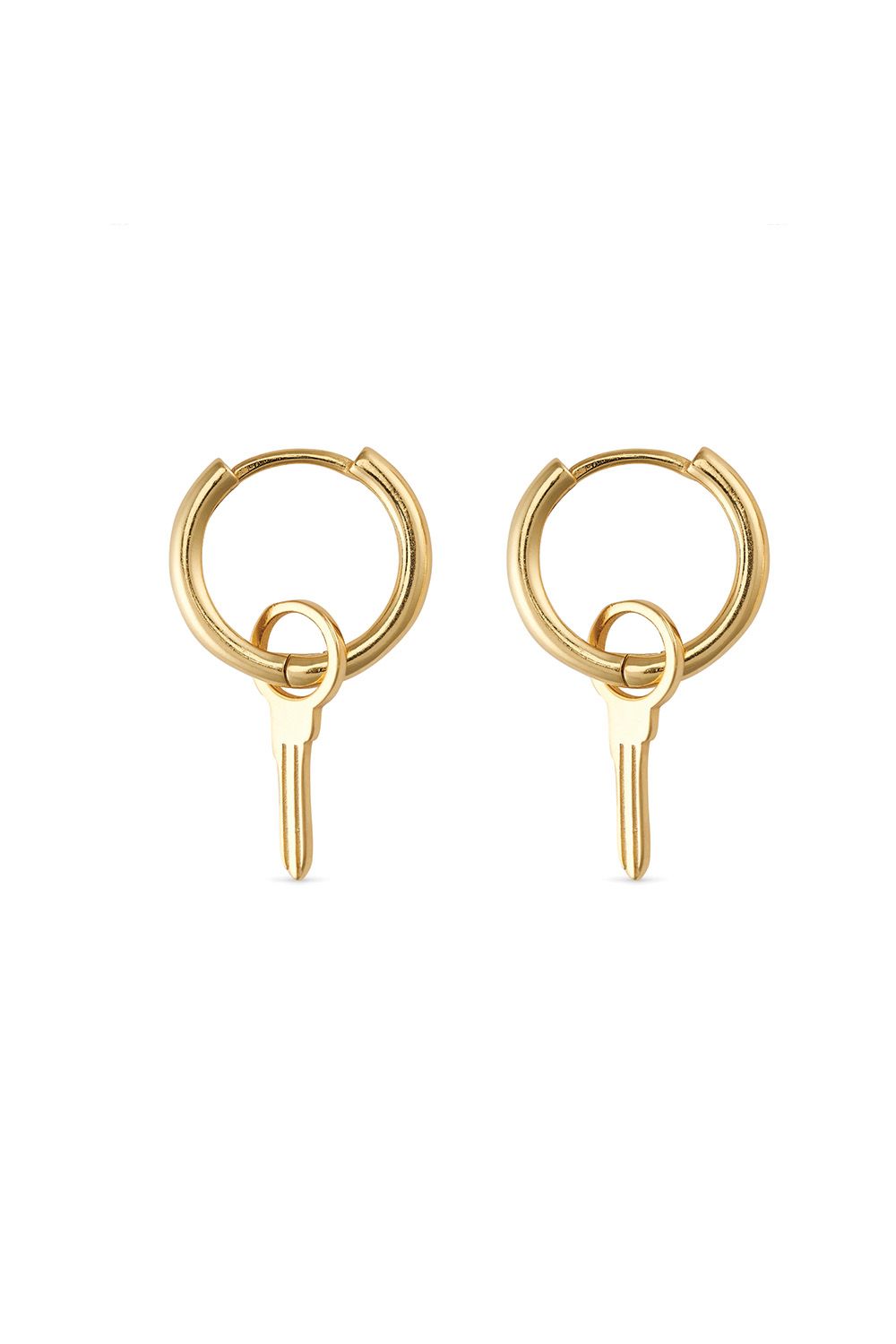 Elk & Bloom 18k Gold Key Hoop Earrings