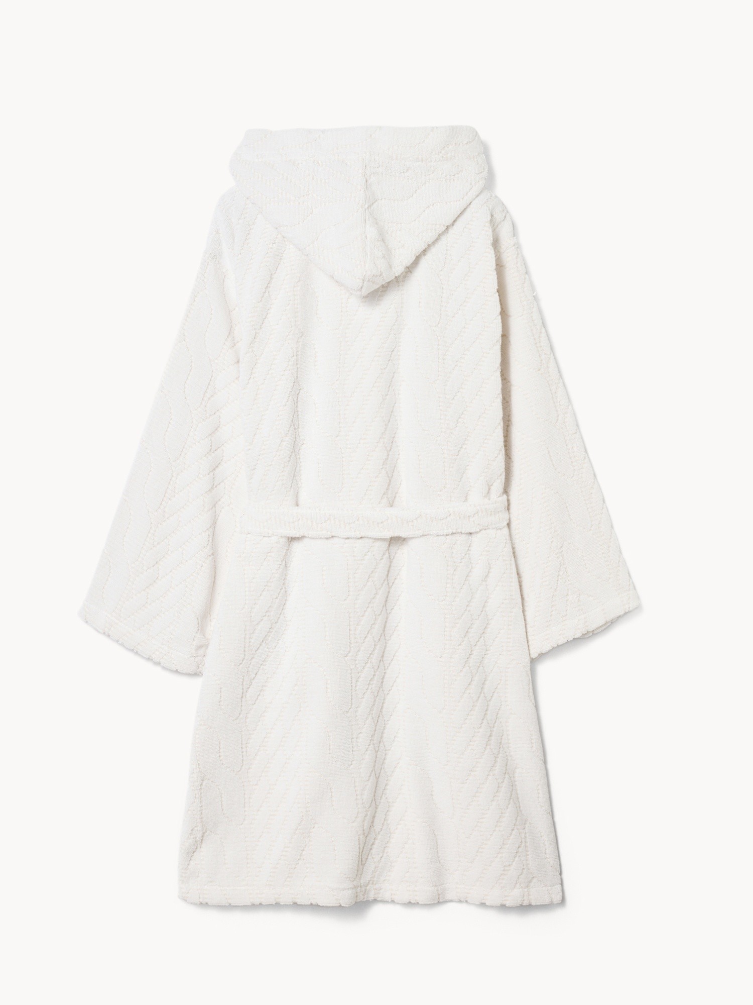 Accappatoio in spugna di puro cotone motivo a treccia