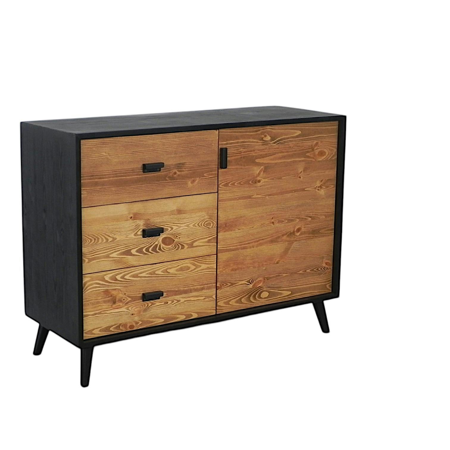 Commode en bois 3 tiroirs / 1 porte