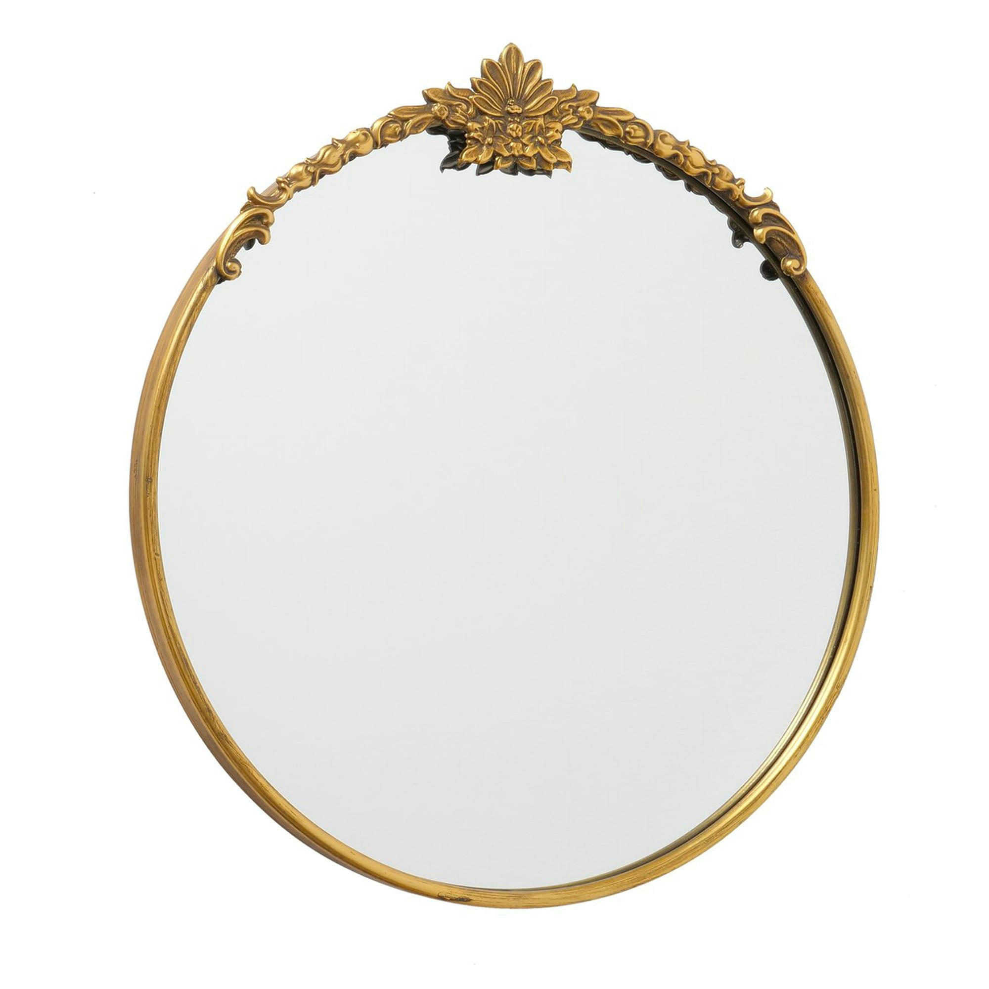 - Miroir classique rond en métal or antique d60cm
