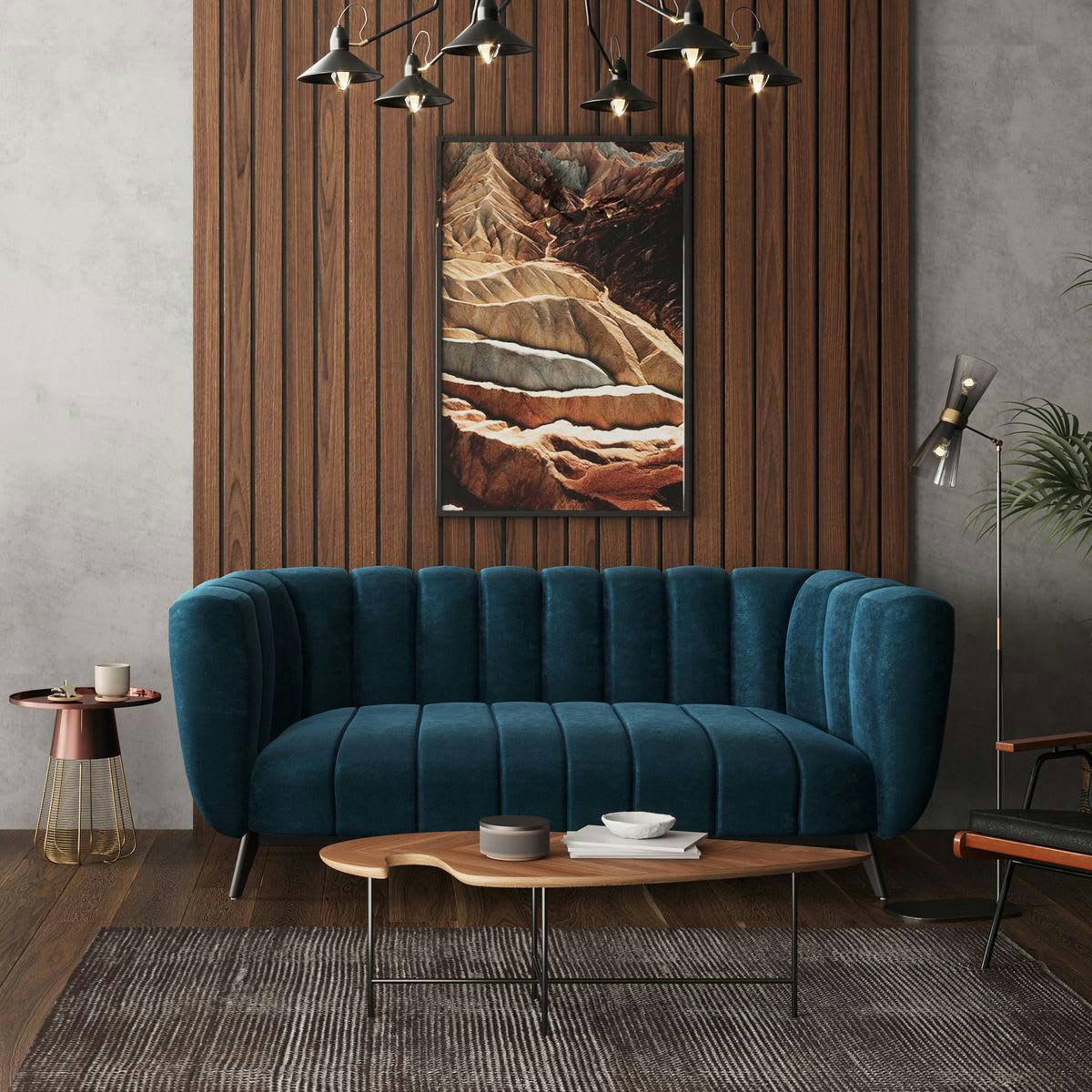 LEAF - Table basse 120 cm plaqué noyer