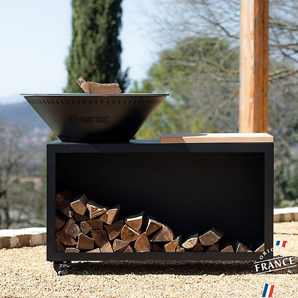Brasero Traditionnel Acier 83 Noir Double Cuve