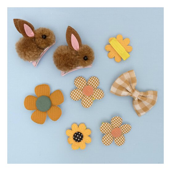Yellow Easter Hair Clips 8 Pack