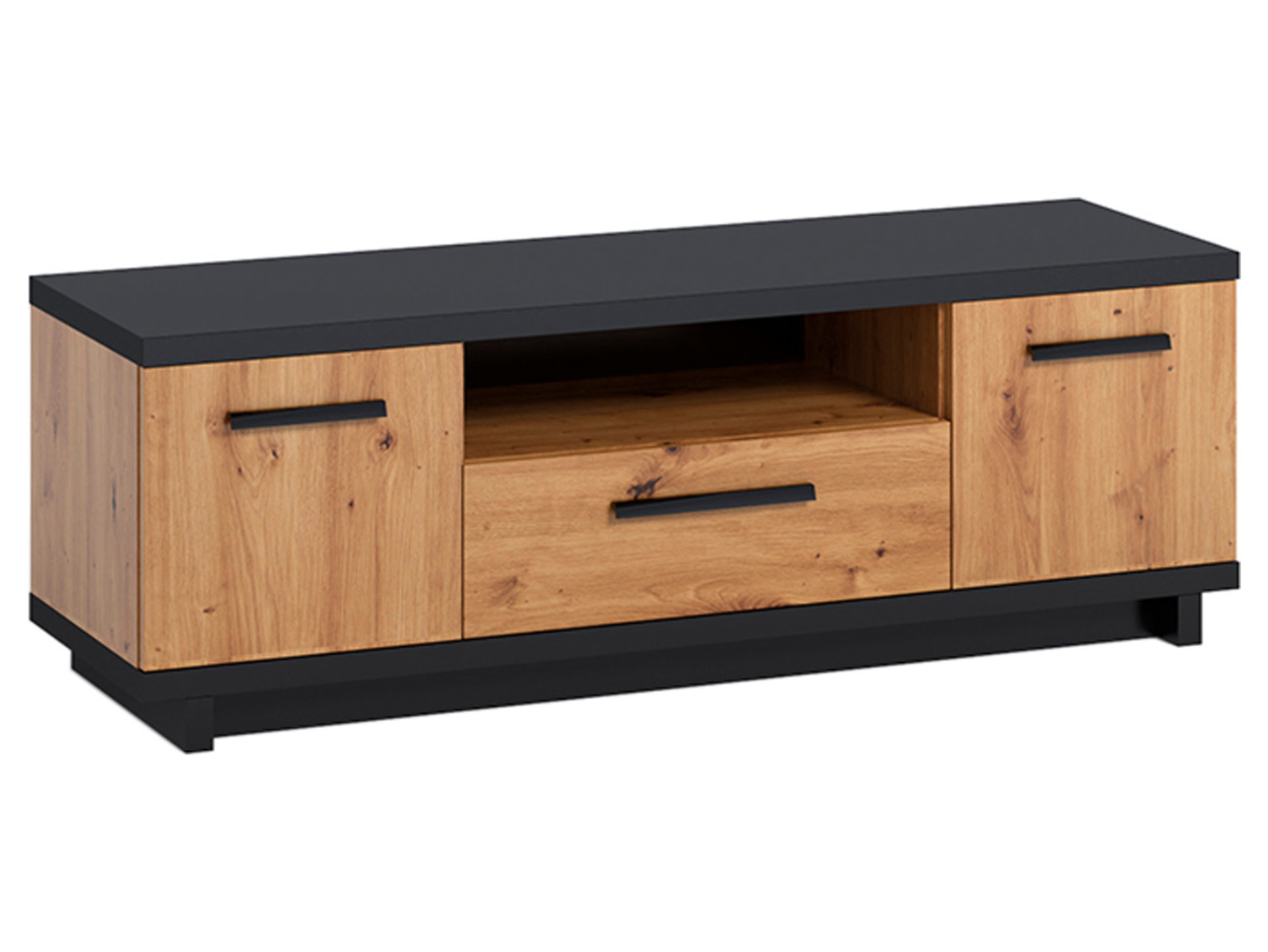 Szafka RTV Ines 135 cm z 2 drzwiami i szufladą dąb artisan