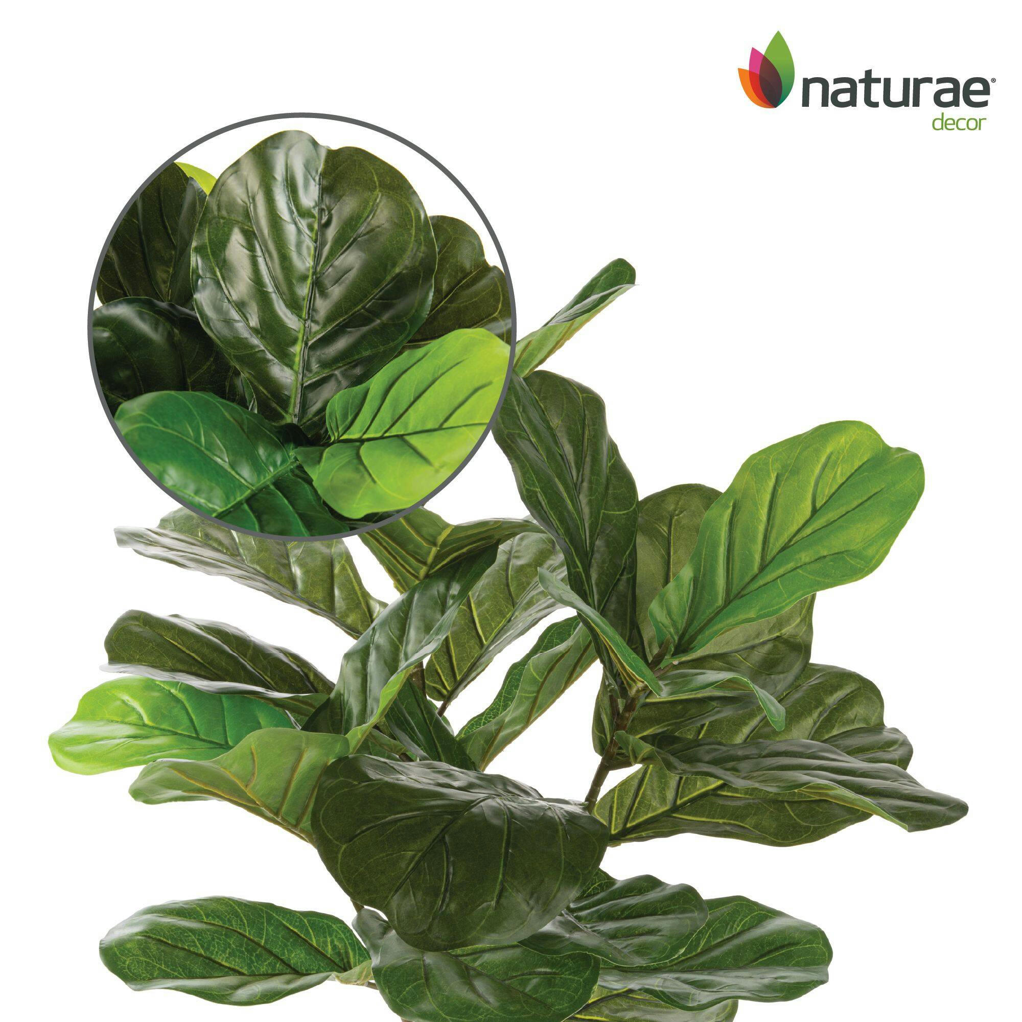Naturae Décor Artificial Indoor Fiddle Leaf Plant in Black Pot, 27-in