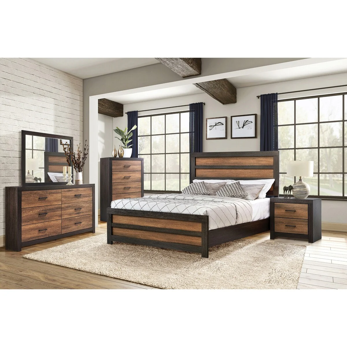 Lawrence Caramel and Licorice 2-piece Bedroom Set with Dresser