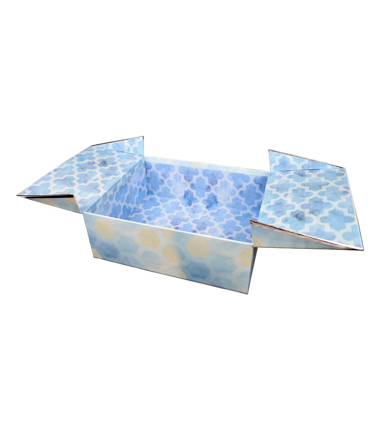 11 Blue Lagoon Geometrics Box With Double Door Lid by Hudson 43