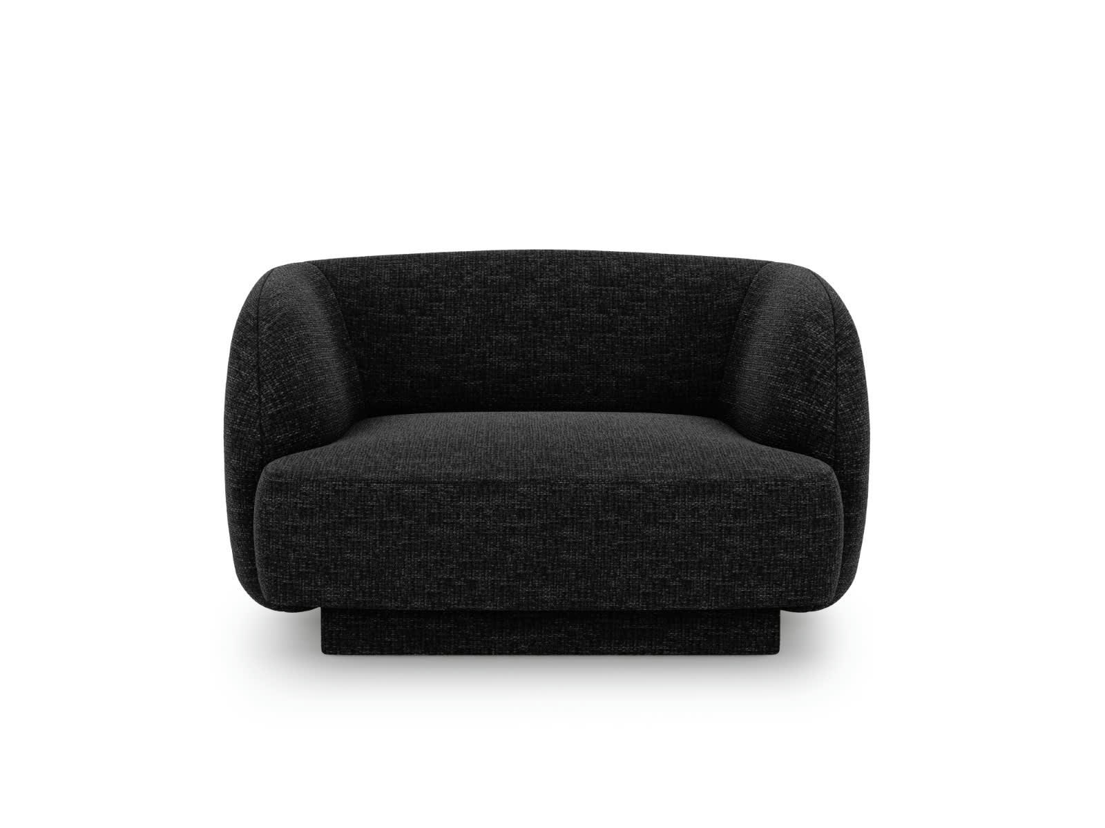 MILEY - Fauteuils en tissu chenille noir