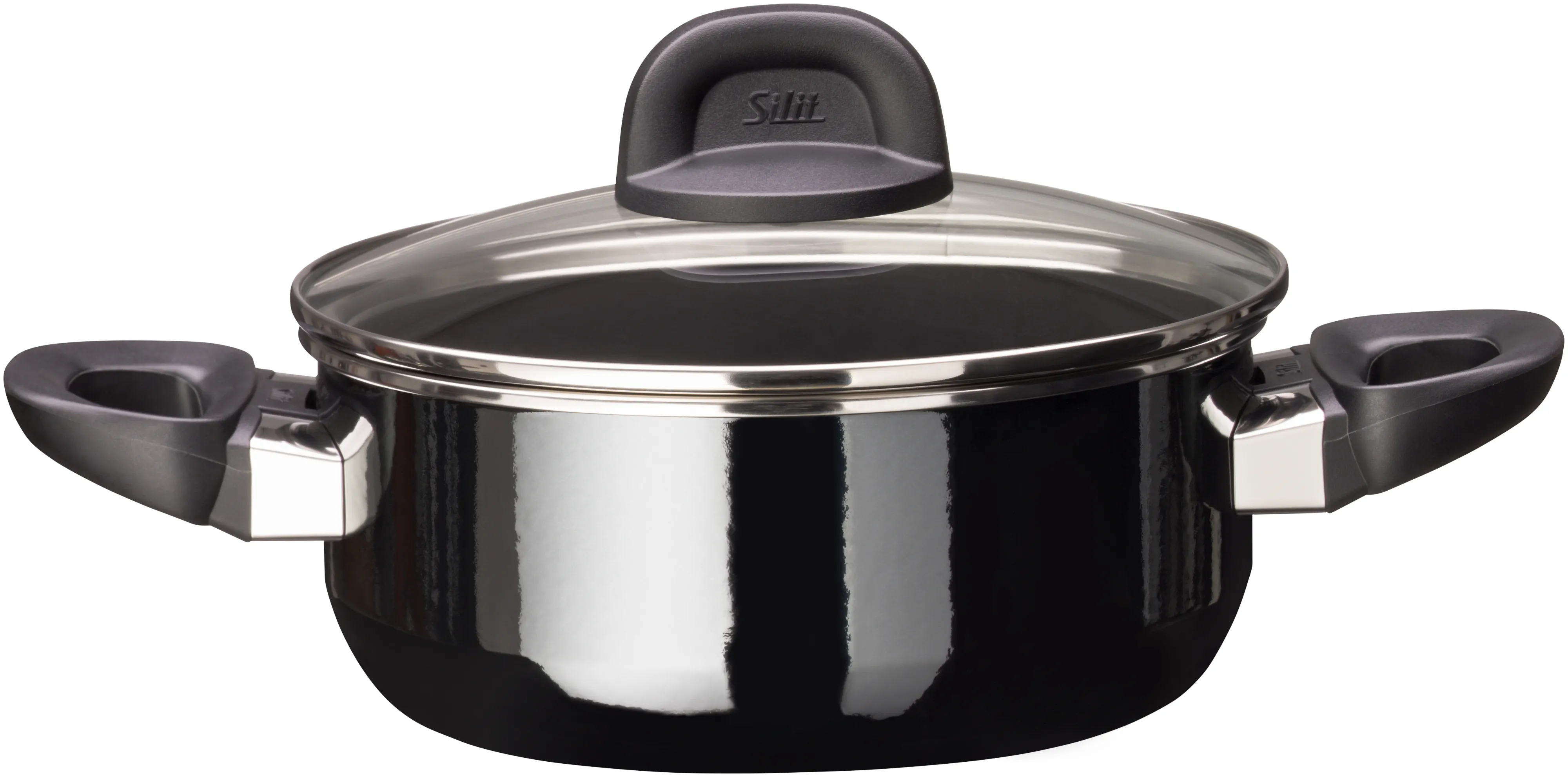 Silit Silargan Modesto Line Braising Pan 20 cm with lid, Black