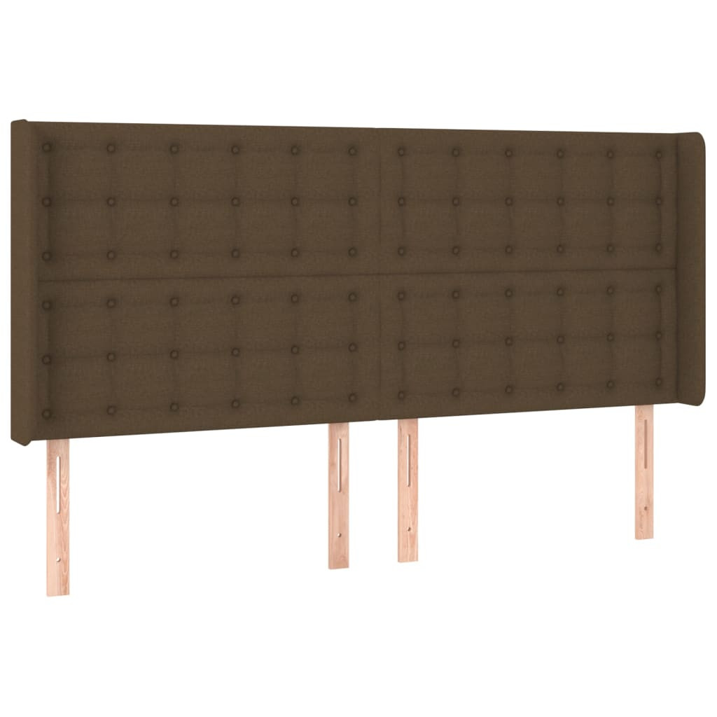 Wezgłowie Brąz 183 x 16 x 118/128 cm Tkanina vidaXL