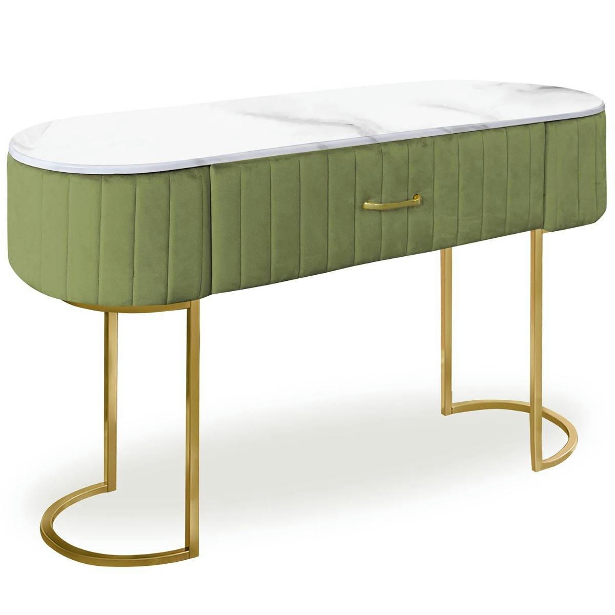 PALOMA - Coiffeuse 1 tiroir velours kaki