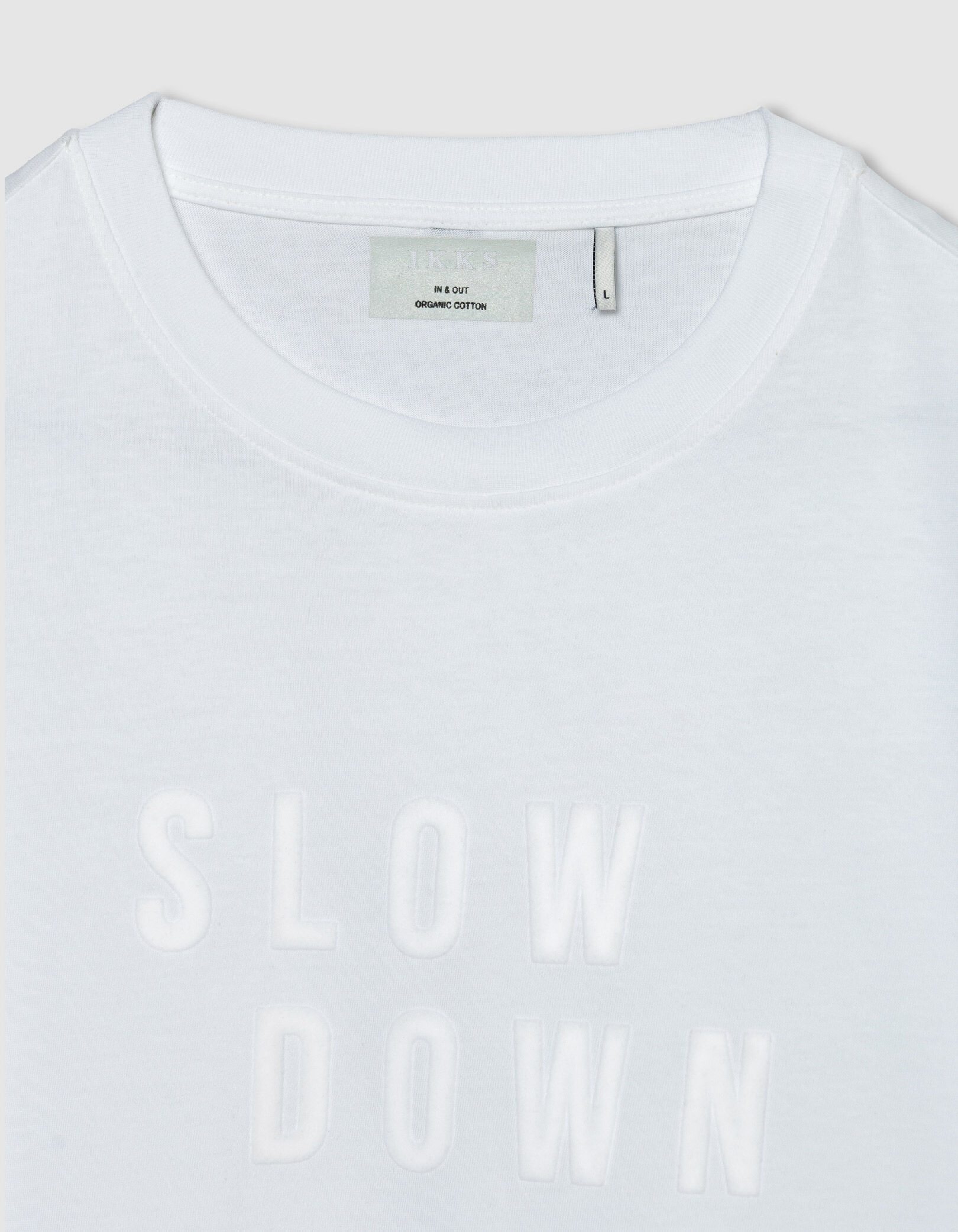 T-shirt blanc message flocage velours Homme