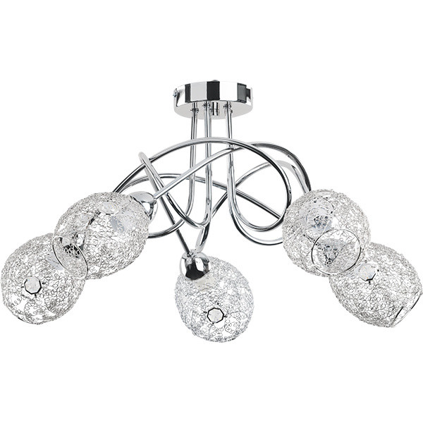Lampa sufitowa VERA chromowana 5xE14x10W wym:31x54x54cm IP20 Alfa
