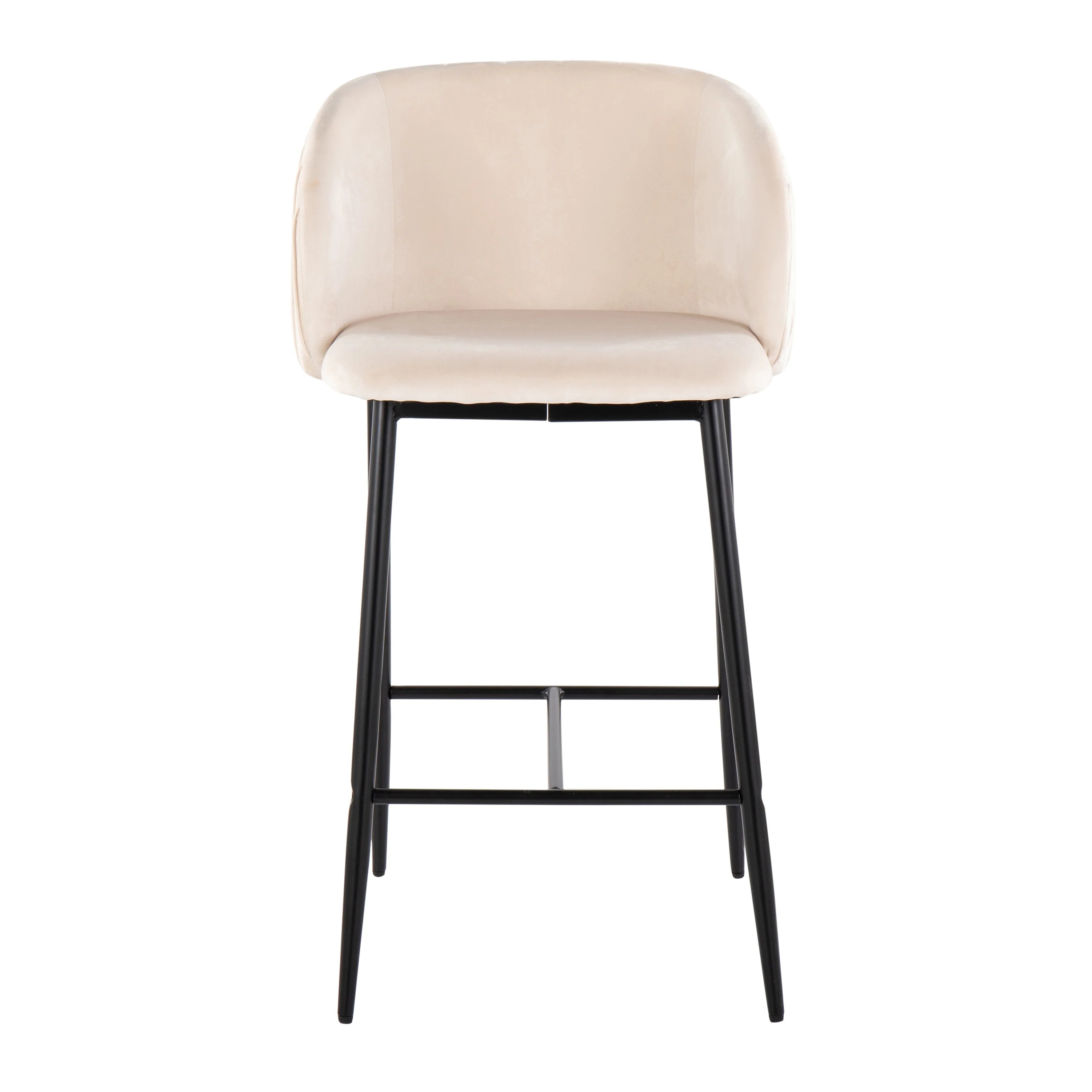 Silver Orchid Pleated Fixed-Height Counter Stool - Set of 2