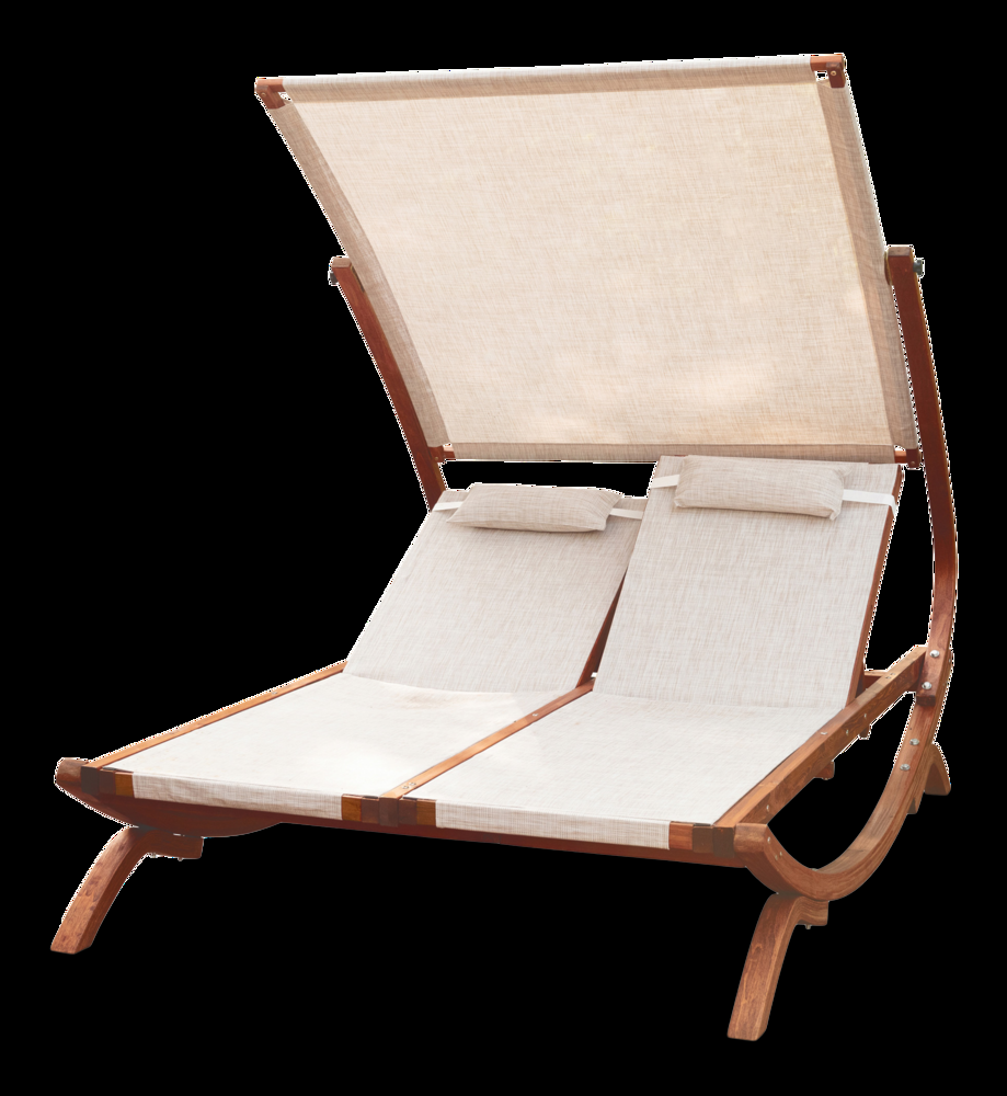 Leisure Season Double Reclining Lounge Chair with Canopy
