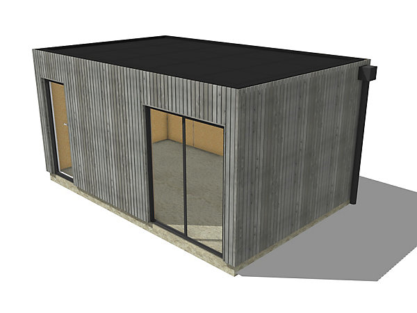 Bureau de jardin 4 saisons en bois 5,5 x 3,5 x 2,7 m / isolation RE2020