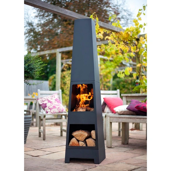 Gartenkamin »Malmö«, Höhe: 150 cm, schwarz